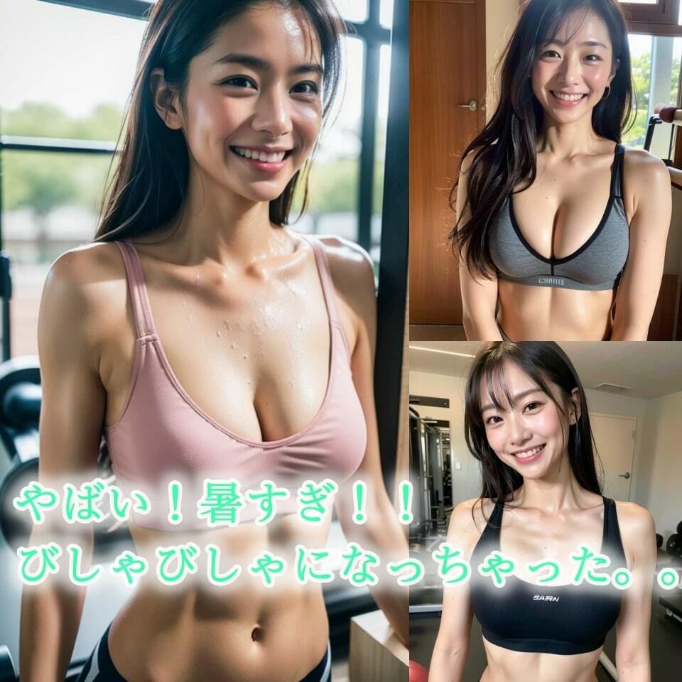 サンプル画像1:【清楚な彼女】汗だく剛毛美女〜トレーニングの後はパンツ脱いじゃう〜【110p】(ちゃのそんAI) [d_350895]