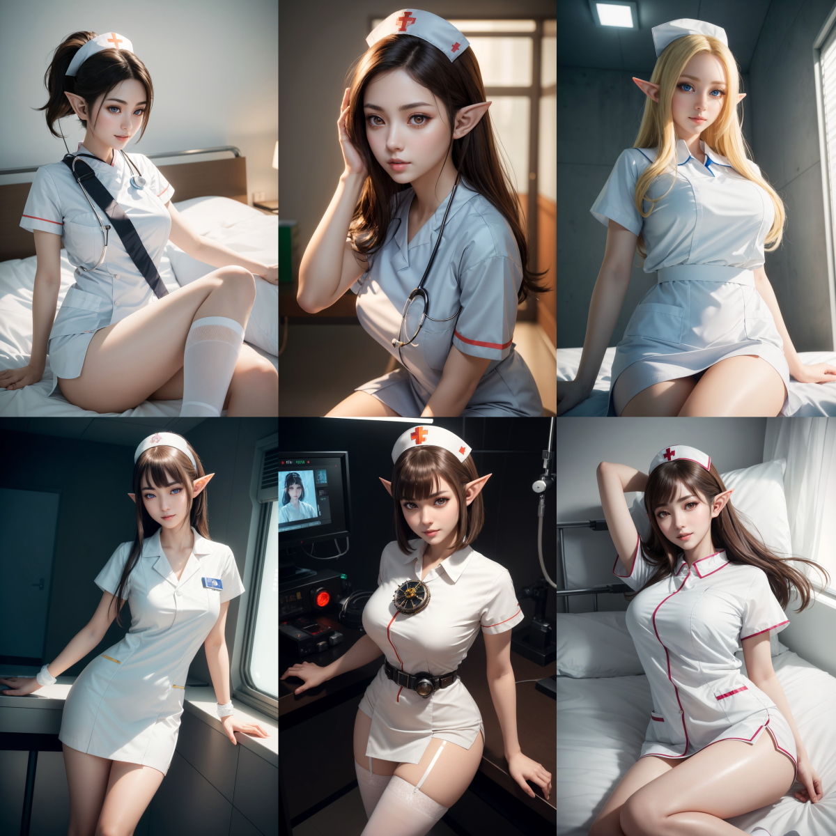 サンプル画像1:妄想体験シリーズ Vol.6 「エルフとナース服」 Elf and Nurse Uniform(Bokkemon) [d_350902]