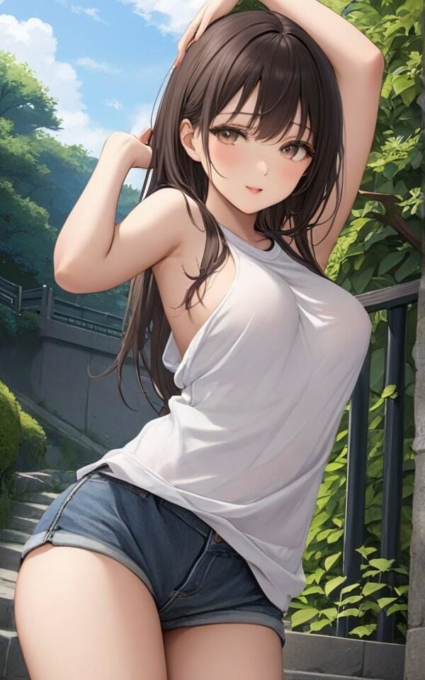 サンプル画像6:普段大人しい彼女が 野外露出に挑戦しました？(目を閉じたら桃源郷) [d_350942]