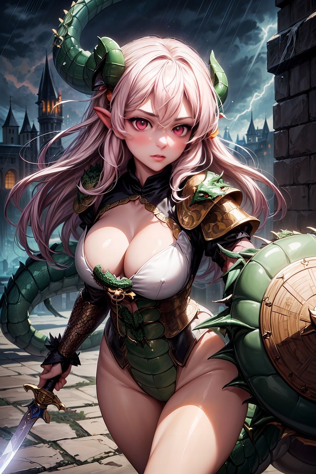 サンプル画像3:ドラゴンの侵乳巨乳戦士の性戦(幻想の書架) [d_350965]