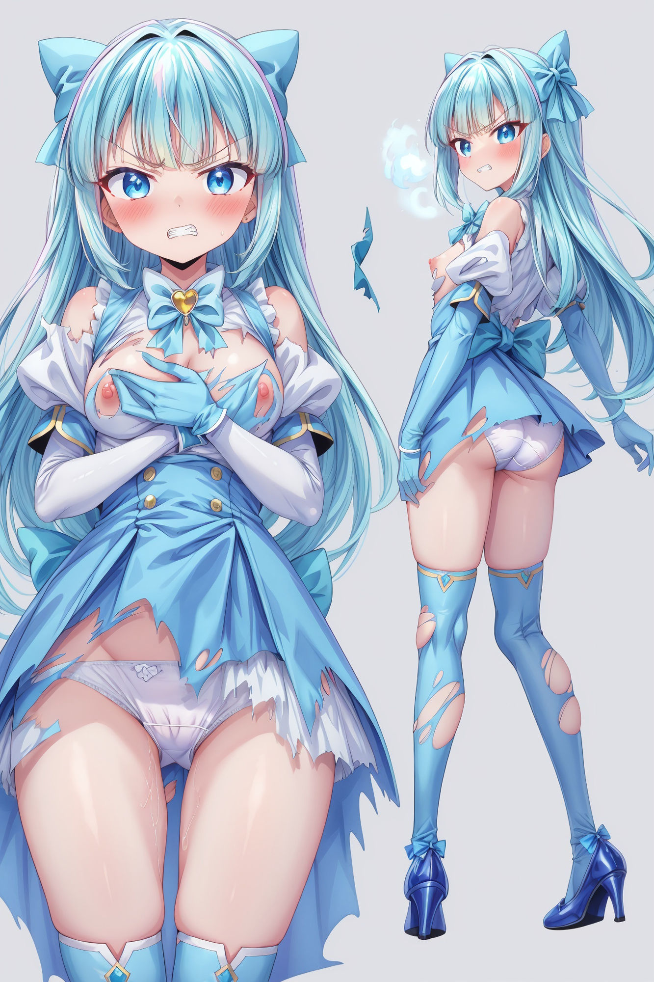 サンプル画像4:激撮！魔法少女 特集号 – 魔法少女たちの戦闘中ドキドキHハプニング集(絵心あいのAI生成アトリエ) [d_350992]