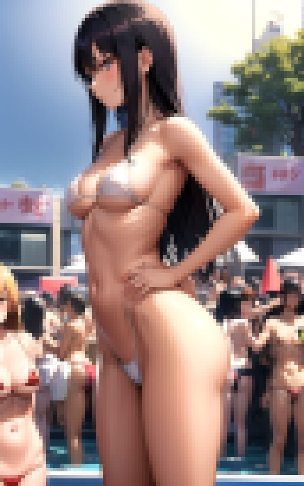 サンプル画像1:泡フェスに参加している露出度高いギャルに逆ナンされました(セクシャルシンセサイズ) [d_351148]