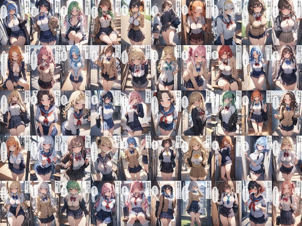 サンプル画像5:50キャラ 制服JK オホ顔Ver 即オチ2コマ 生ハメ催●(事務びーむ) [d_351183]