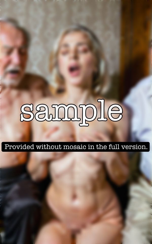 サンプル画像4:熟女外国人！変態だけが集まる大人の乱交サークル〜金髪熟女を囲んで老人たちがセックス〜(オムニバス企画) [d_351187]