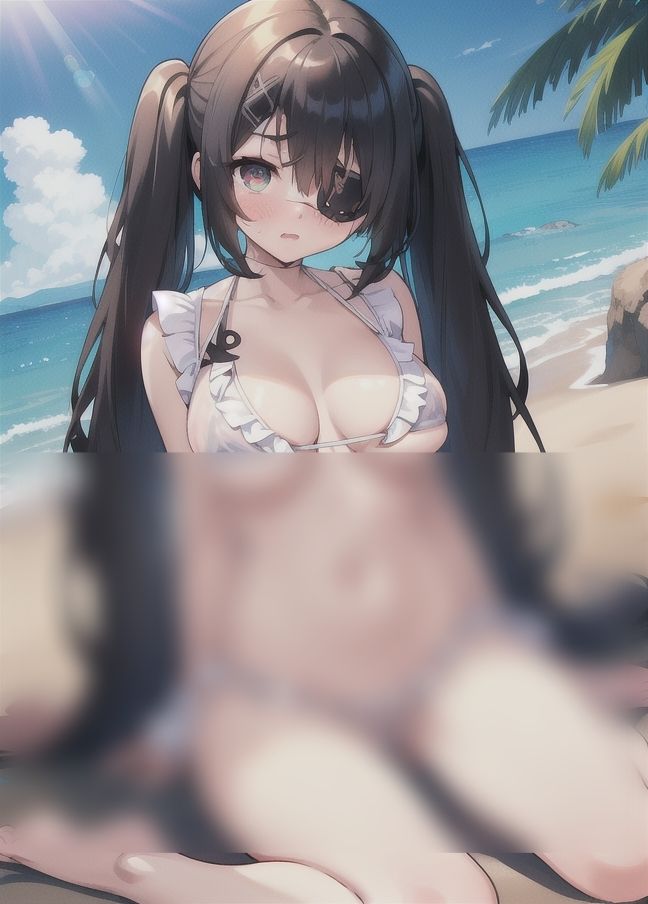 サンプル画像6:眼帯少女｜スケスケ水着を着て…(お菓子のくに) [d_351328]