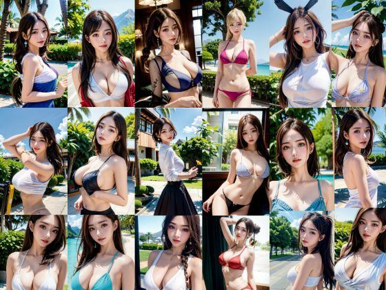 サンプル画像1:色白水着の綺麗なお姉さん達は好きて？すか3巻(デジタル彼女紹介所) [d_351435]