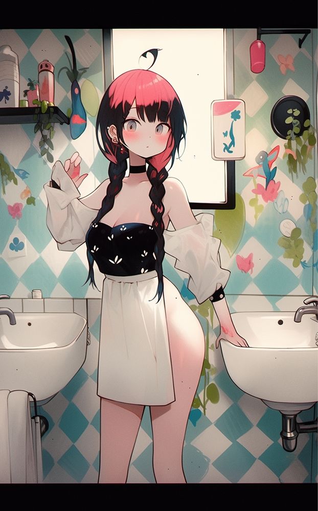 サンプル画像4:AI Girls In A Bathroom(夢の女の子) [d_351485]