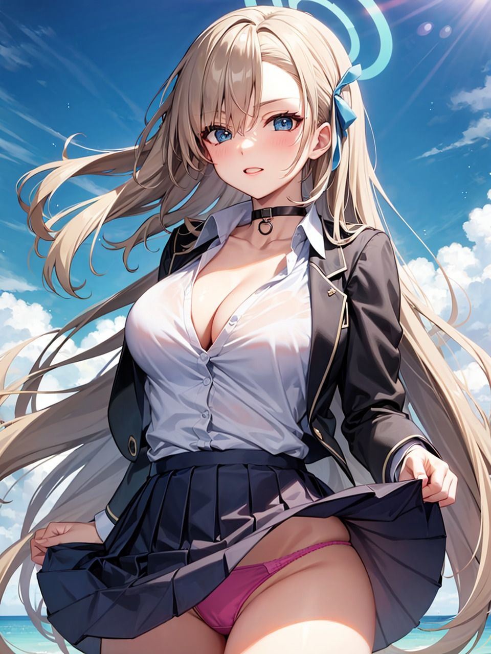 サンプル画像1:ブルー〇ーカイブ 一之瀬ア〇ナ パンチラ集(AI同人Lab) [d_351500]