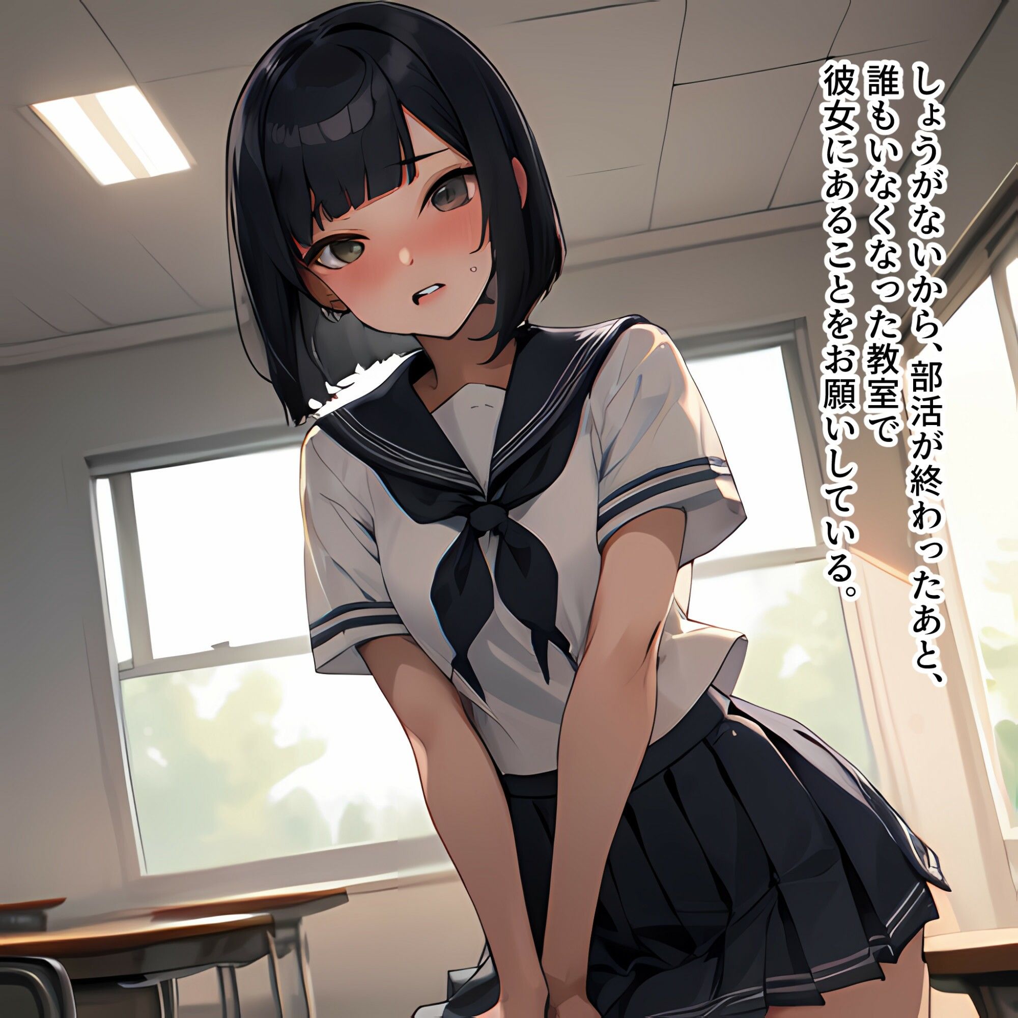 サンプル画像2:下級生の彼女に足コキしてもらう話（セーラー夏服編）(電脳戯画) [d_351615]