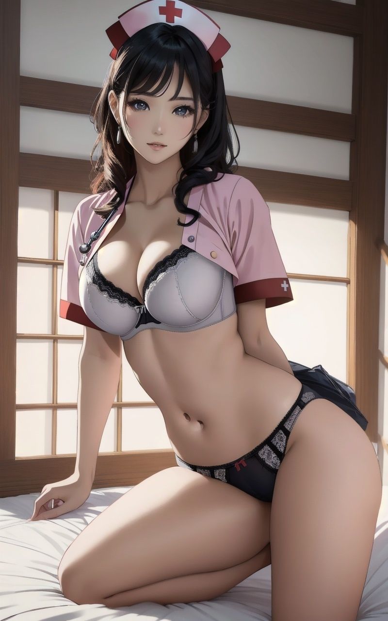 サンプル画像1:【超高画質グラビア写真集】ナースの下着。癒しの50枚〜4巻〜(あふれる母性【AIイラスト】) [d_351650]