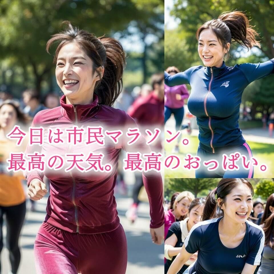 サンプル画像3:【野外露出】露出好き熟女市民ランナー【90p】(紐をギュッとね) [d_351960]