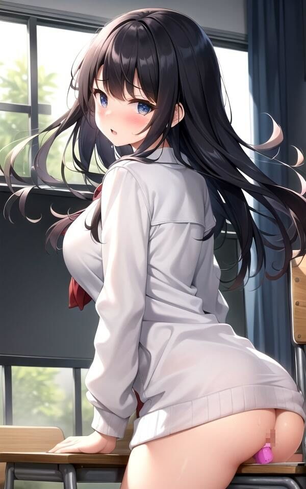 サンプル画像2:教室で内緒の遊び(AIcom) [d_352151]