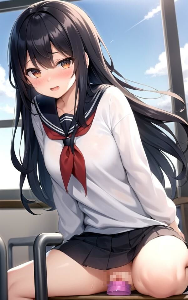 サンプル画像3:教室で内緒の遊び(AIcom) [d_352151]