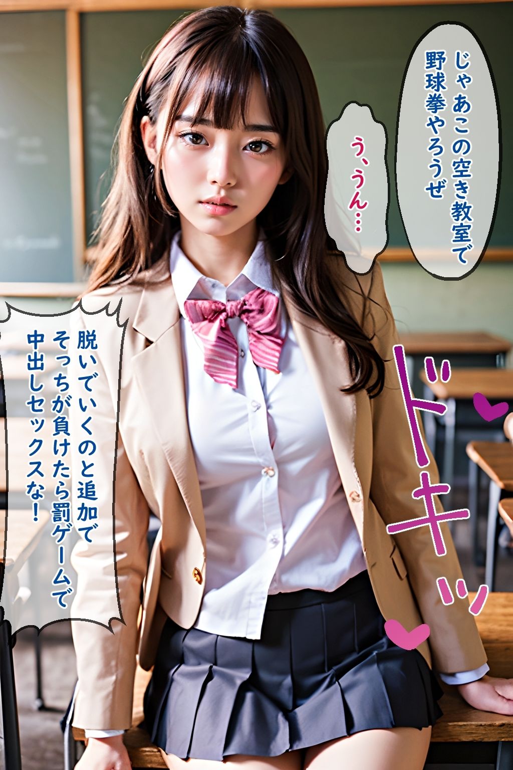 サンプル画像1:「もう…脱げる物ありません」巨乳J●に野球拳で勝利。デカチンで中出し罰ゲーム(官能マンガ（Mスタ）) [d_352156]