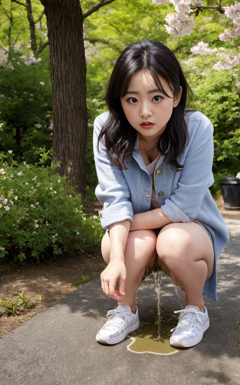 サンプル画像6:花見会場おもらし2(P-AI planning) [d_352175]