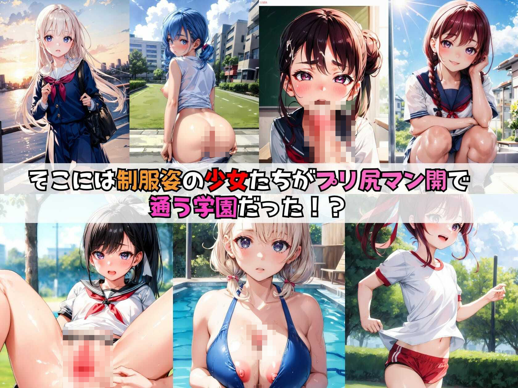 サンプル画像2:幼馴染と一緒に学校に通う僕そこはプリ尻マン開学園だった！？【セリフ付き】(プリ尻マン開学園) [d_352238]