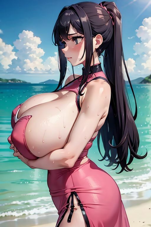 爆乳AIレースピンクドレス1のサンプル画像 6