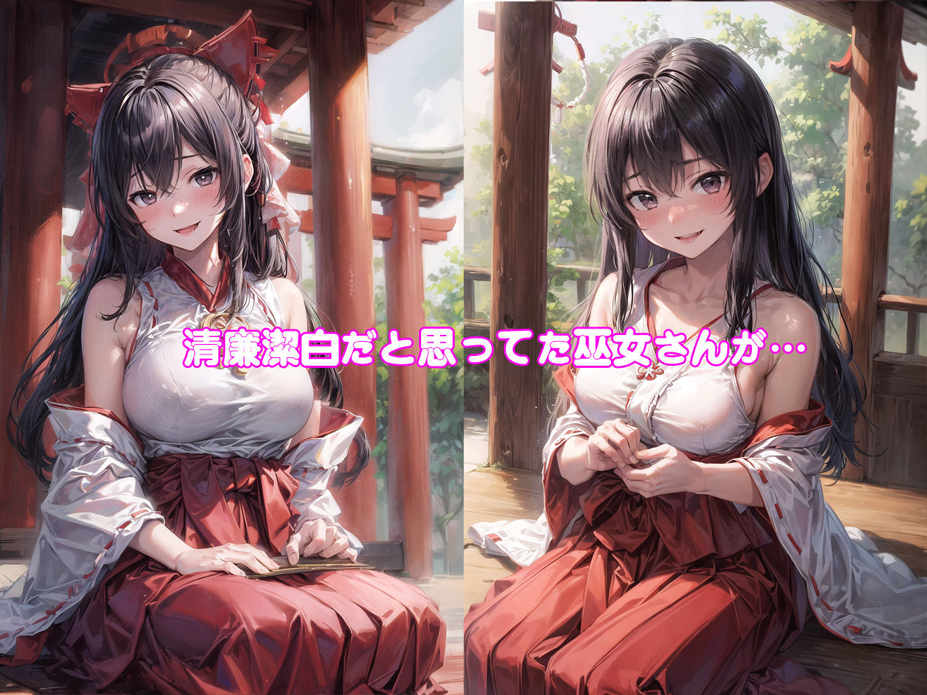 サンプル画像1:近所の巫女さんがいつでもヤらせてくれるおちんぽ大好きなド変態だった件(aiもみむ出版) [d_352476]