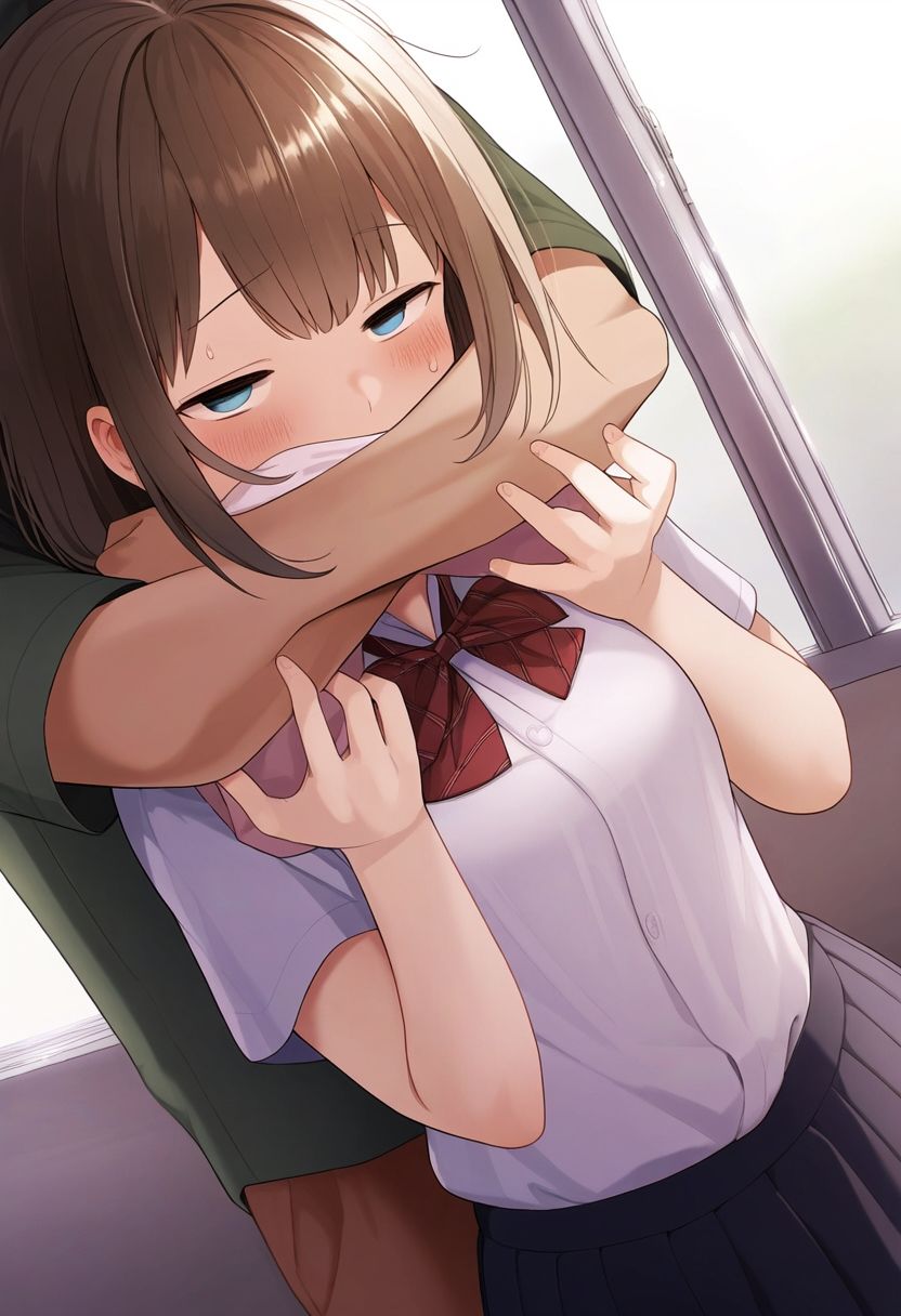 サンプル画像3:後ろから媚薬を嗅がされて意識が遠のくJK｜薬で眠っているのに反応する身体を好き放題（クロロホルム・制服・首絞め・睡眠姦）イラスト500枚(絵師たか) [d_352509]