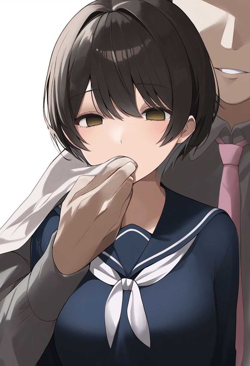 サンプル画像6:後ろから媚薬を嗅がされて意識が遠のくJK｜薬で眠っているのに反応する身体を好き放題（クロロホルム・制服・首絞め・睡眠姦）イラスト500枚(絵師たか) [d_352509]