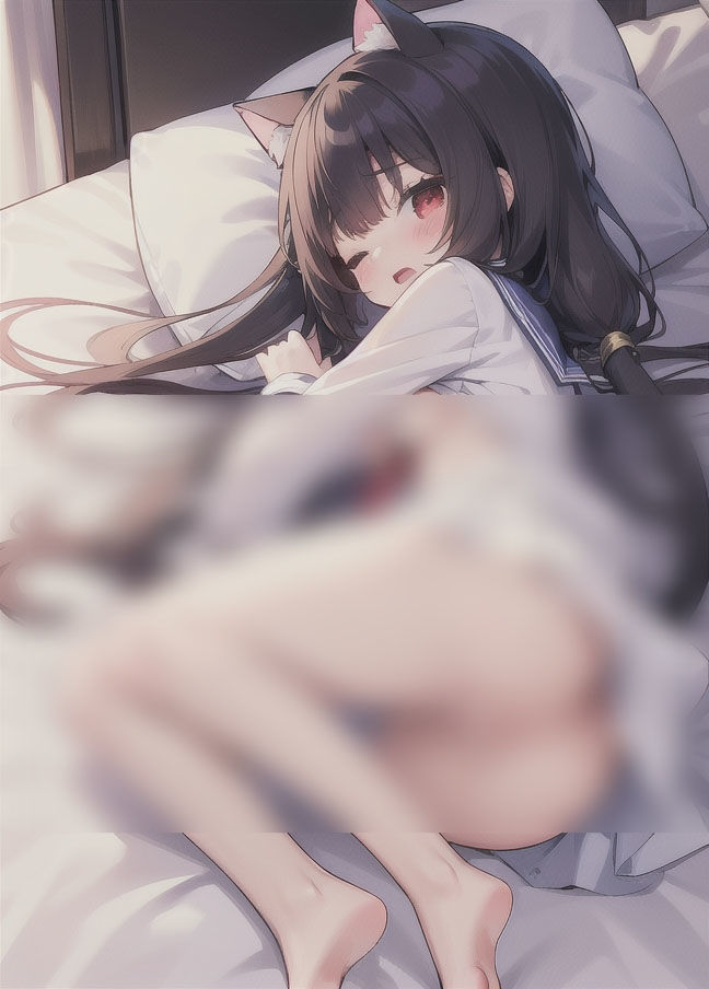 サンプル画像1:猫人間えっち｜猫と人間の女の子(天使さん) [d_352520]