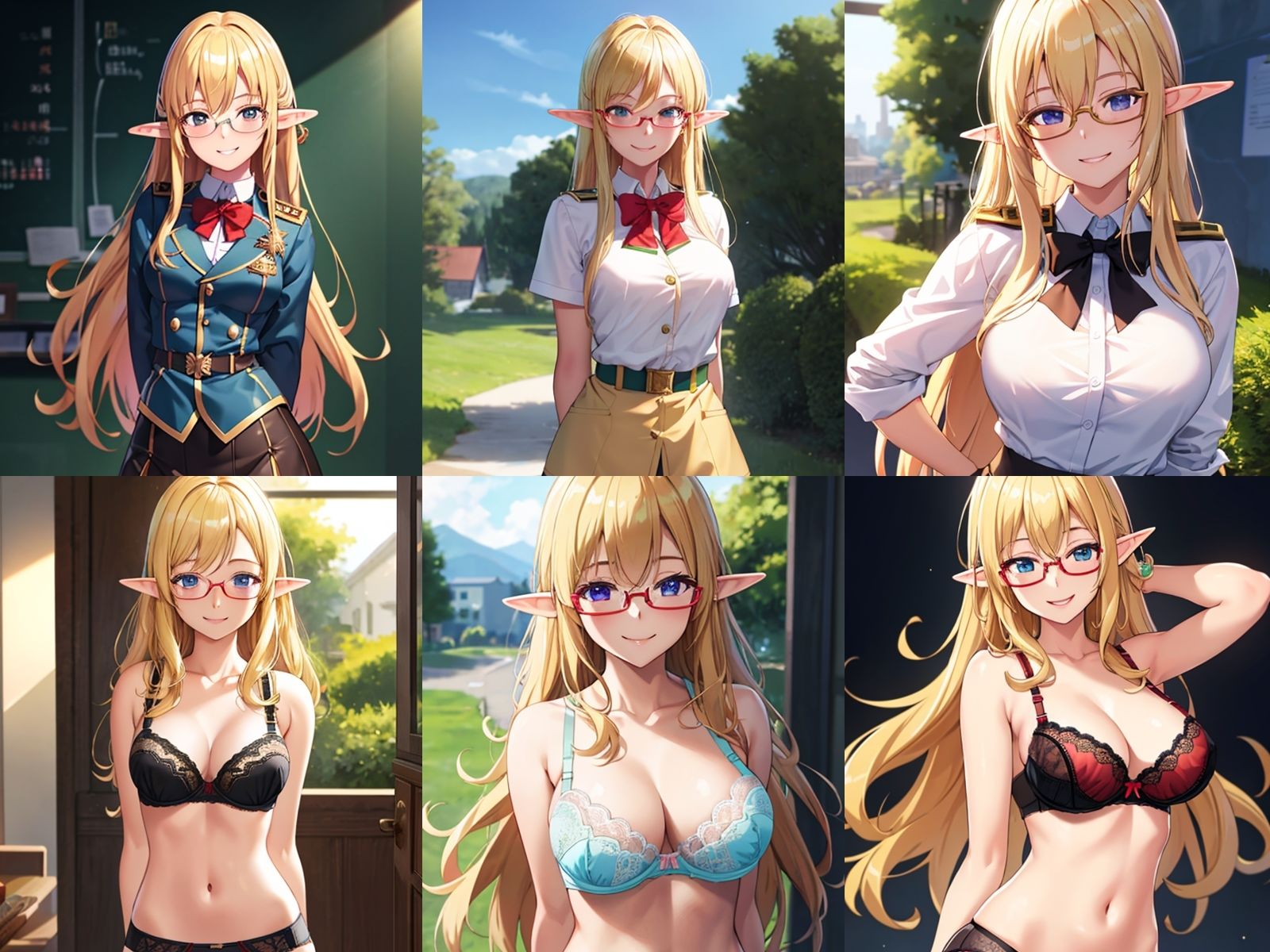 サンプル画像1:金髪メガネっ娘エルフが中出しセックスで孕みボテ腹になるまで(千草屋) [d_352808]