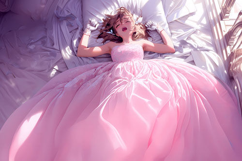 サンプル画像2:ドレス美少女19 ベッドルームにて(Dresscco) [d_352895]