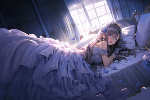 サンプル画像3:ドレス美少女19 ベッドルームにて(Dresscco) [d_352895]