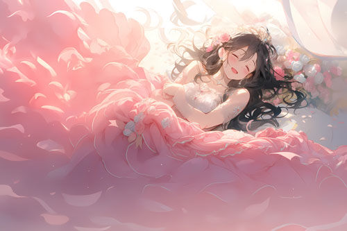 サンプル画像4:ドレス美少女19 ベッドルームにて(Dresscco) [d_352895]