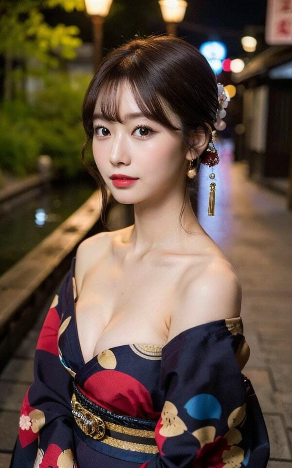 サンプル画像3:温泉街で浴衣美女が露出狂い(エロティカ金字塔) [d_353141]