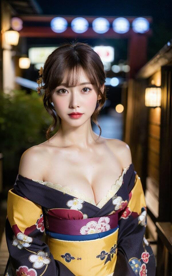 サンプル画像4:温泉街で浴衣美女が露出狂い(エロティカ金字塔) [d_353141]