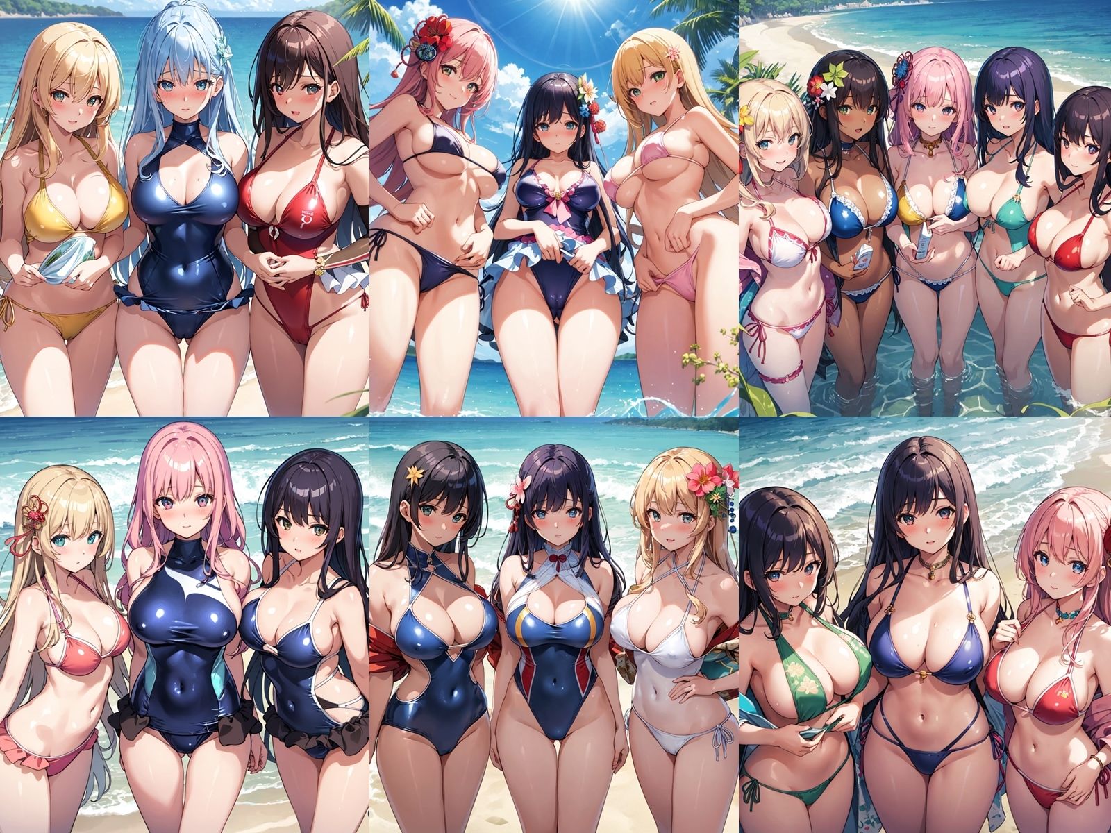 サンプル画像1:俺だけの水着ハーレムパラダイスをつくってみた(アヘアヘ工房) [d_353281]