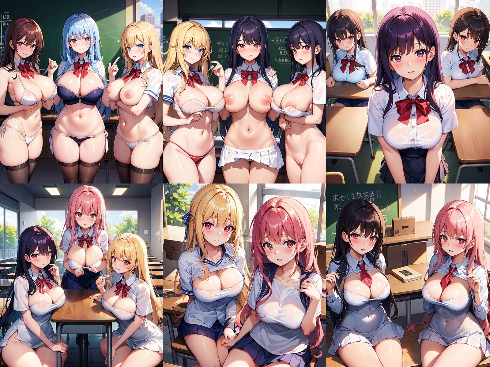 サンプル画像1:俺だけのJKハーレムパラダイスをつくってみた(アヘアヘ工房) [d_353285]