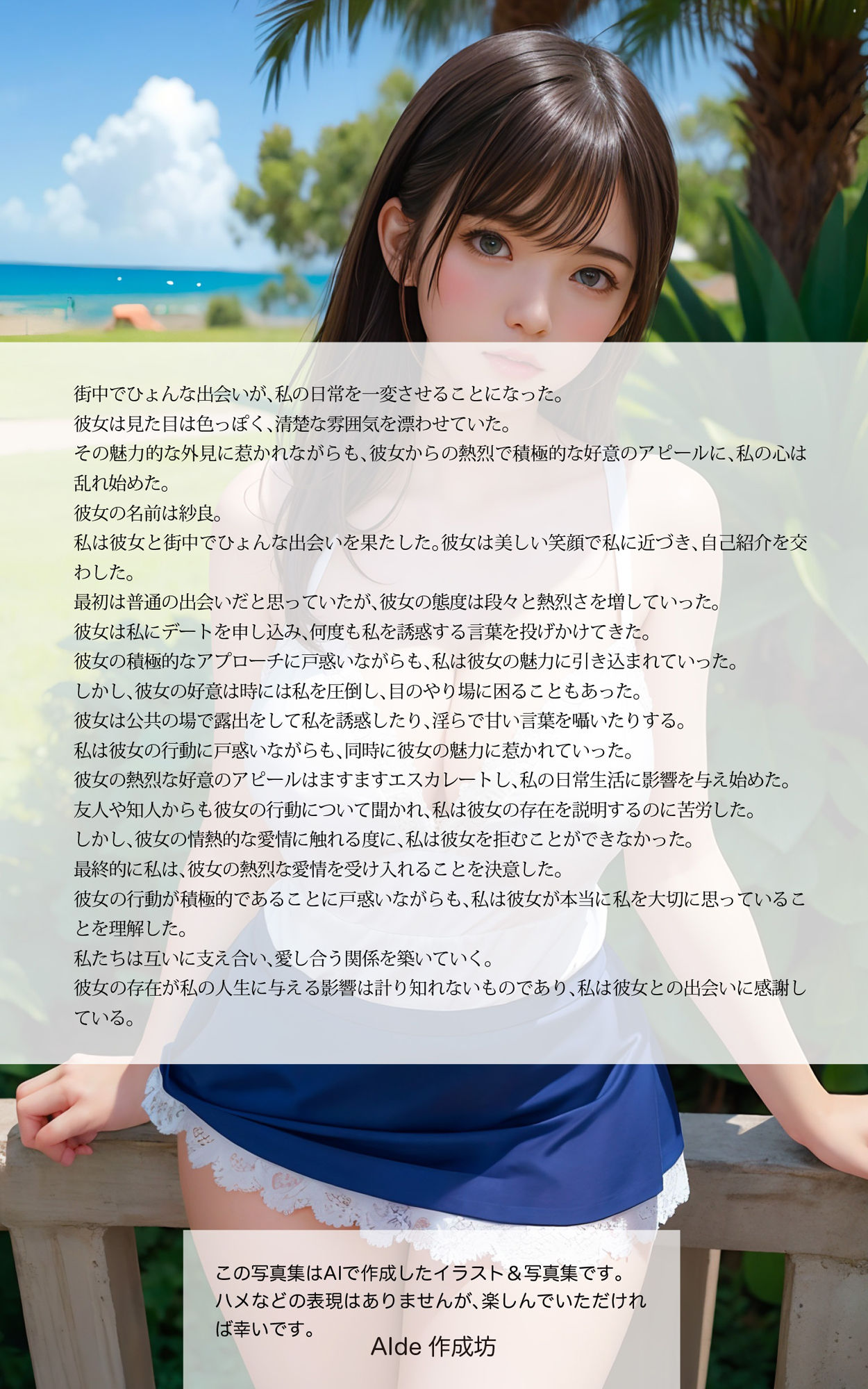 サンプル画像2:【AI写真集】あなたを見つめる清楚系女子写真集(AIde作成坊) [d_353420]