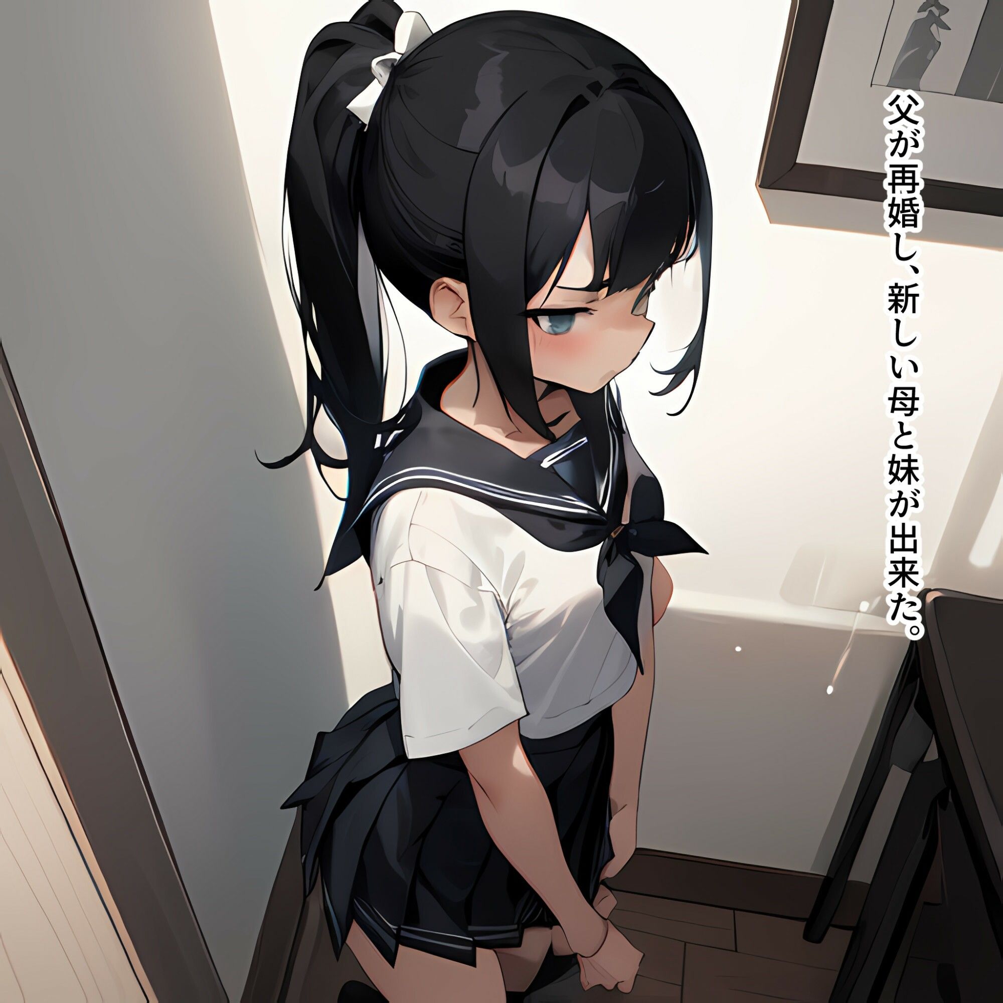 サンプル画像2:寝ている妹にいたずらする話（セーラー冬服）(電脳戯画) [d_353437]