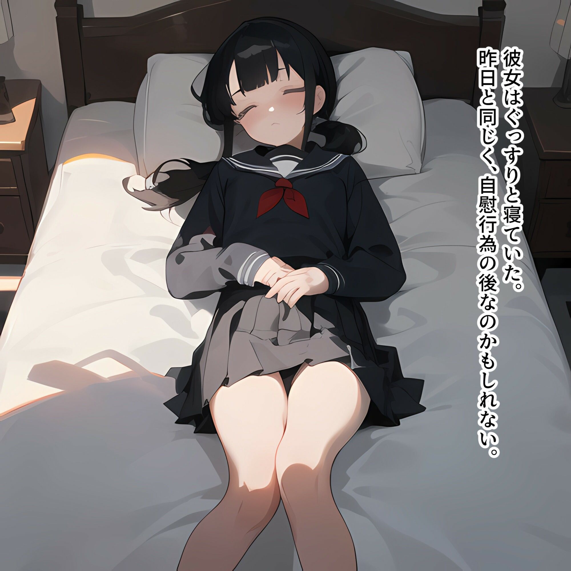 サンプル画像3:寝ている妹にいたずらする話（セーラー冬服）(電脳戯画) [d_353437]