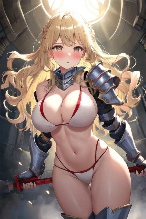 サンプル画像1:【微エロ】フェチコレVol.16 ビキニアーマー姿の金髪女戦士コレクション（ローアングル・拘束・敗北など）【圧巻の総枚数1043枚！】(満点星) [d_353697]