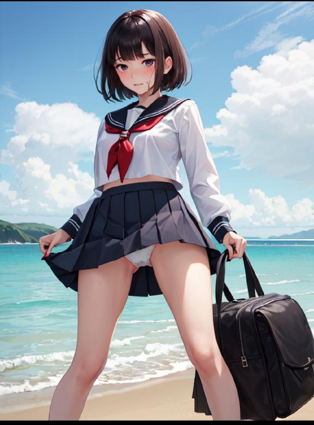 サンプル画像1:AI美少女 あるJKの羞恥な日常(AI kawaii girl) [d_353770]