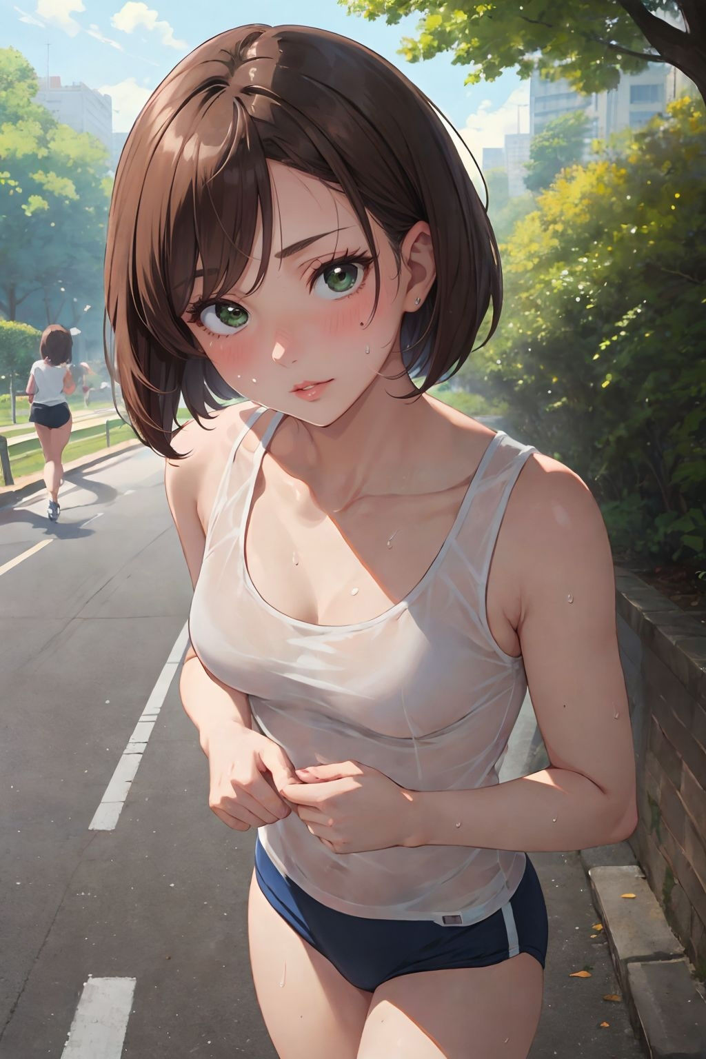 サンプル画像1:ジョギング中に発情(ばー3) [d_353853]