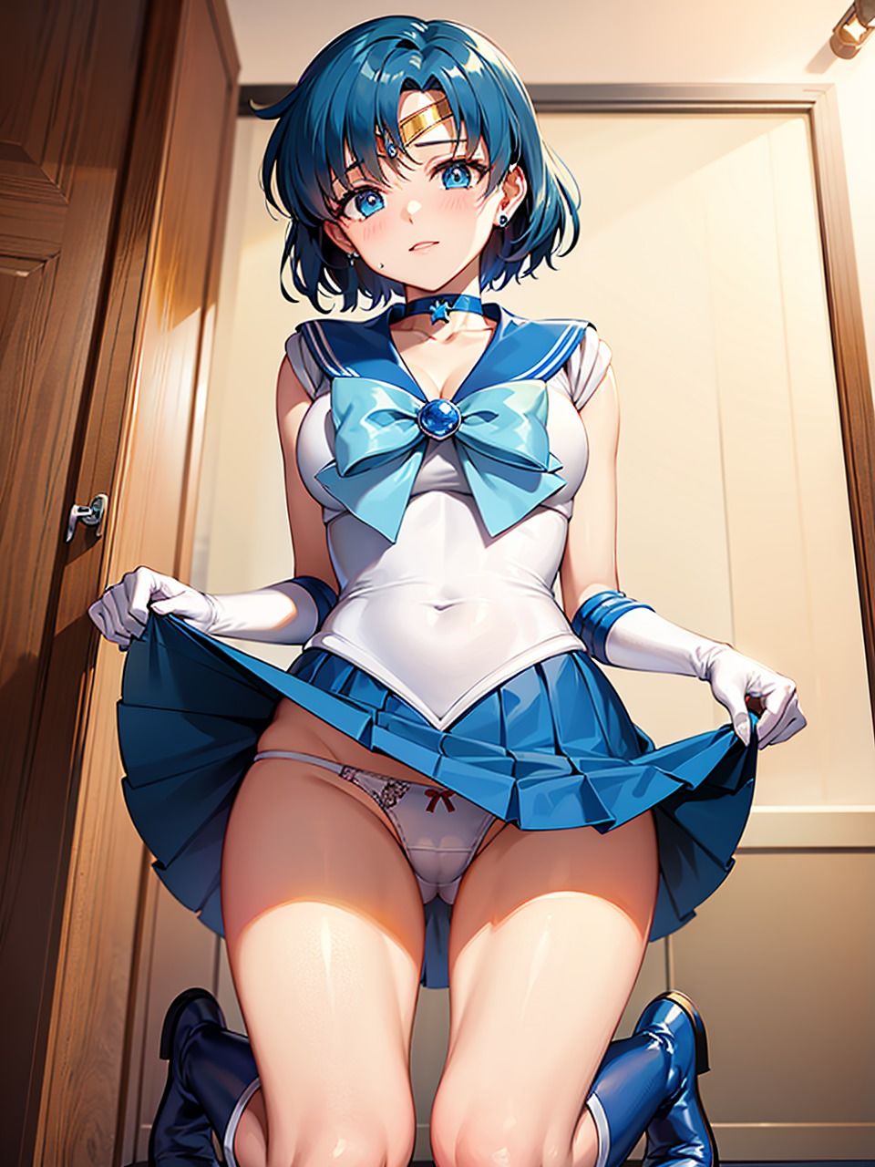 サンプル画像3:美少女戦士セー〇ームーン 水野〇美（マー〇ュリー） パンチラ集(AI同人Lab) [d_354009]