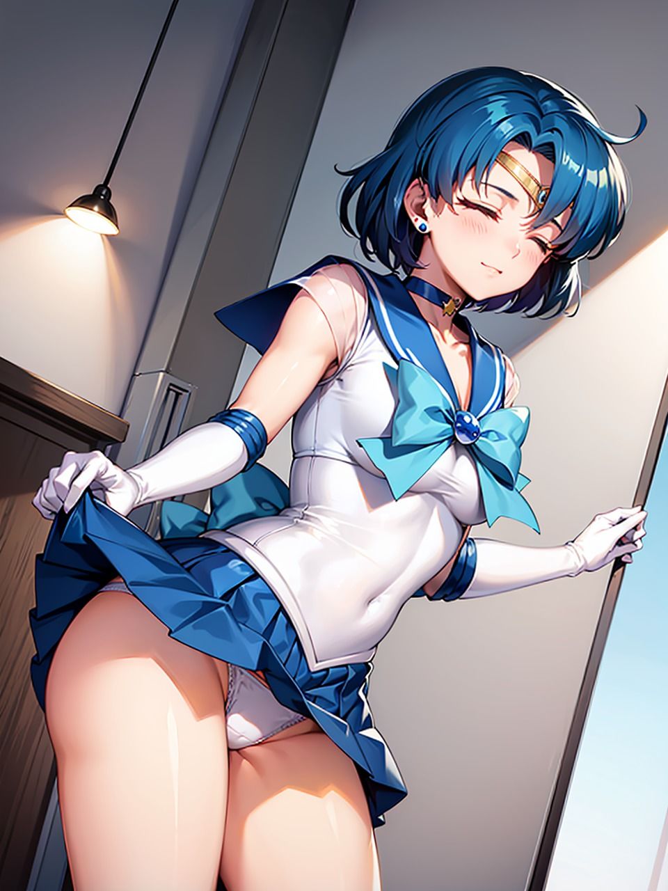 サンプル画像4:美少女戦士セー〇ームーン 水野〇美（マー〇ュリー） パンチラ集(AI同人Lab) [d_354009]