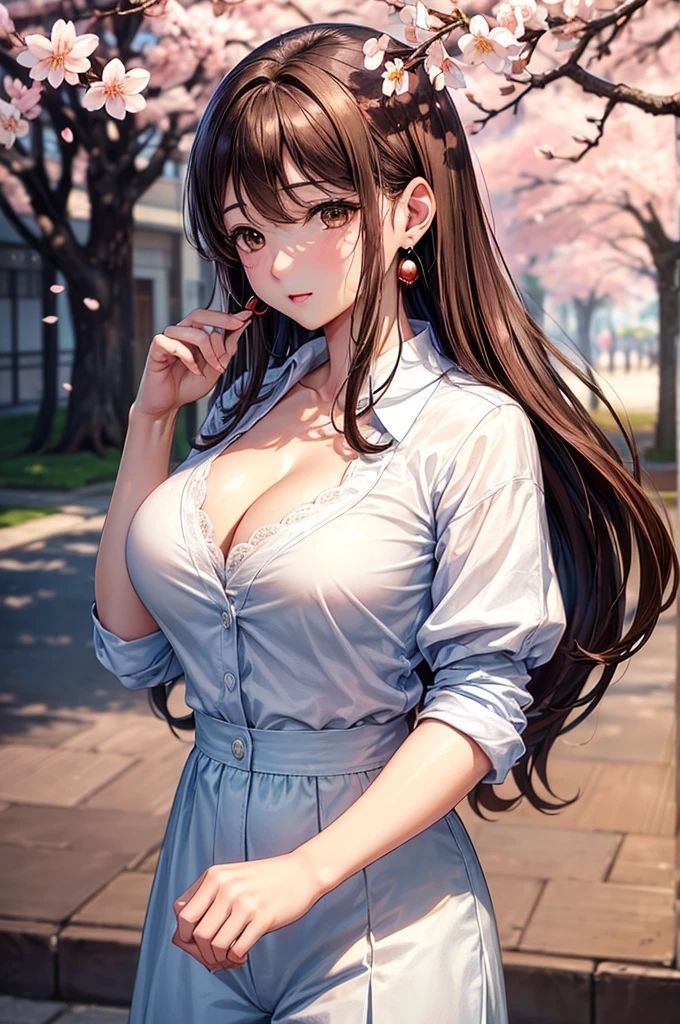 サンプル画像2:桜のコンチェルト 美女と桜の優雅なひととき AIイラストセレクション(Ai-HOHOEMI) [d_354053]