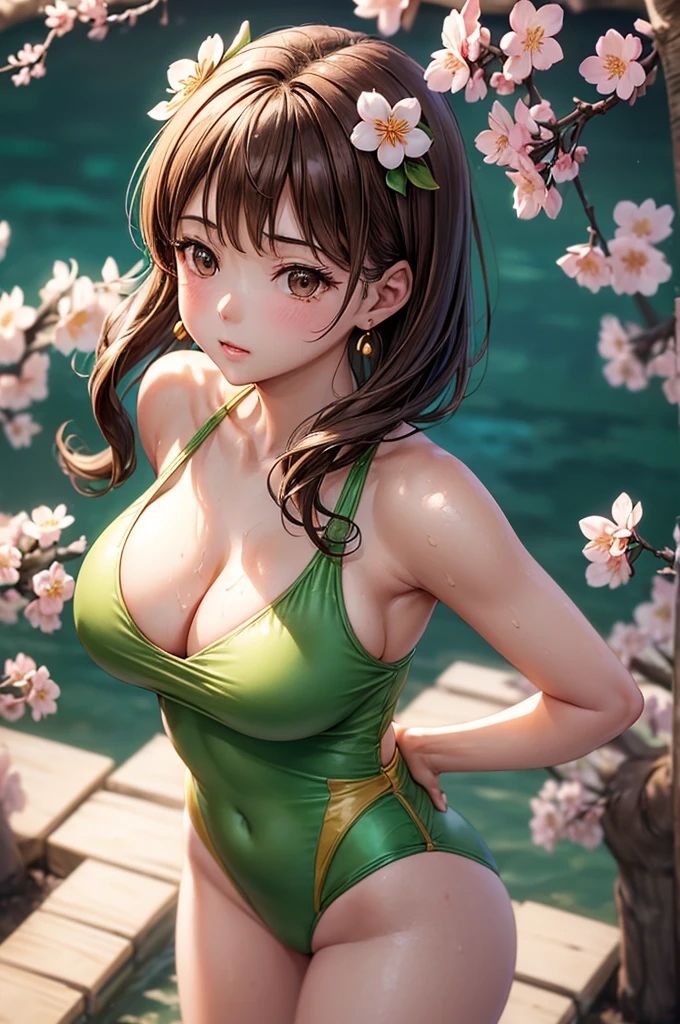 サンプル画像4:桜のコンチェルト 美女と桜の優雅なひととき AIイラストセレクション(Ai-HOHOEMI) [d_354053]