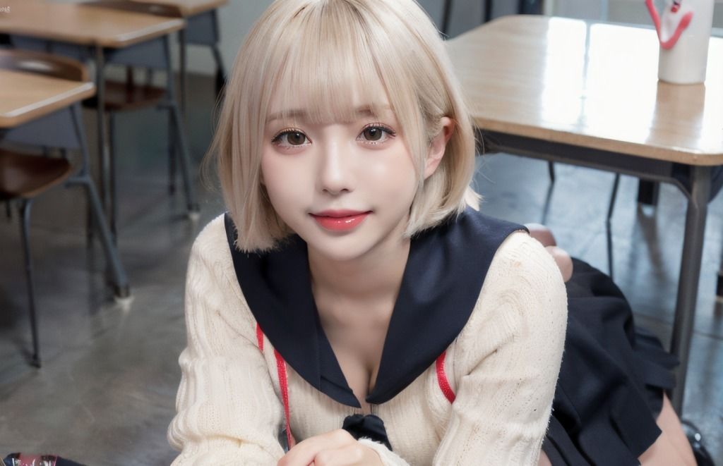 サンプル画像2:クラスの女子との1日〜ギャル編〜(AIコスプレ美女) [d_354207]