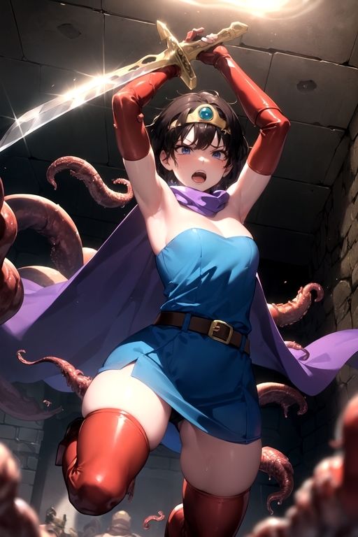 サンプル画像2:女勇者 vs 触手(A.IZEN) [d_354356]