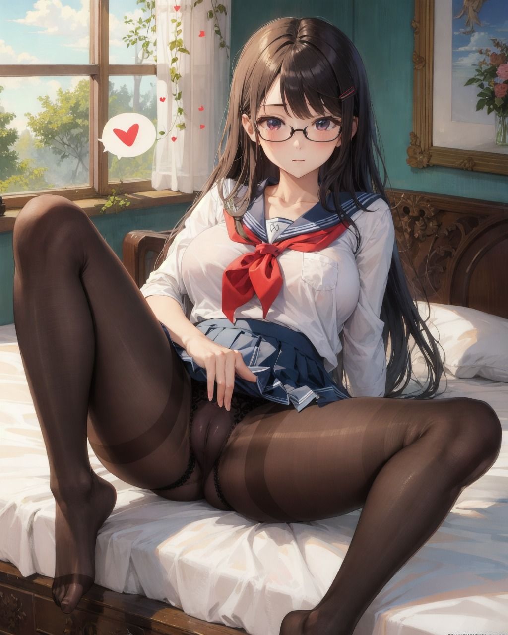 サンプル画像5:優しい挑発M字開脚 Vol.6 ピタピタおタイツメガネちゃん Black Edition(RB26_M字開脚専門) [d_354474]