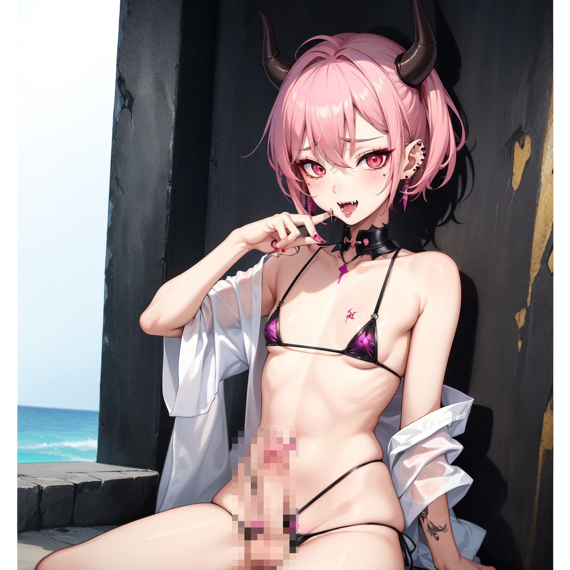 サンプル画像1:ふたなり娘の見せつけCG集1(アンバー) [d_354616]