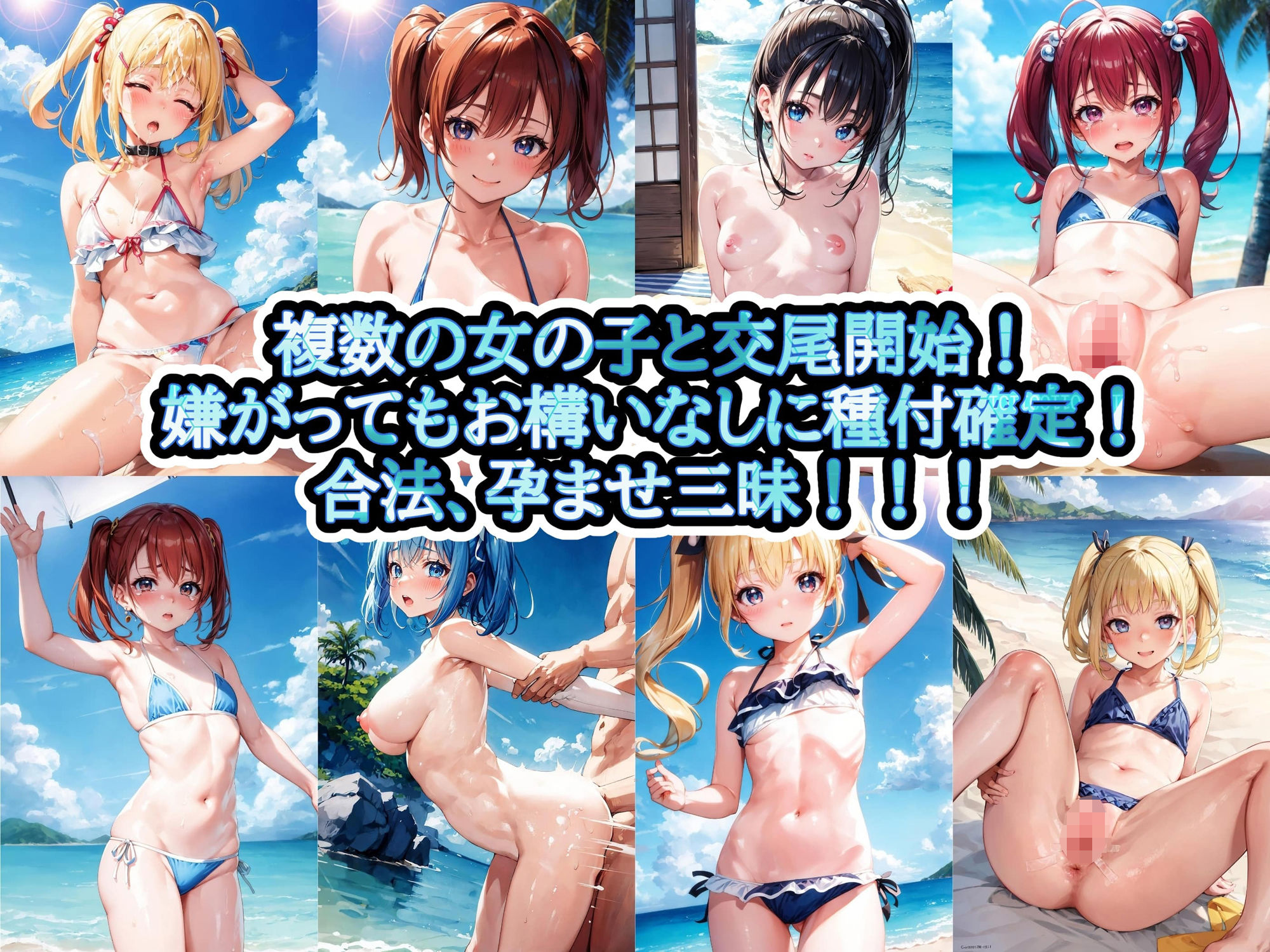 サンプル画像4:セリフ付き！種付パラダイス！（ビーチ編）(楽園の輪) [d_354703]