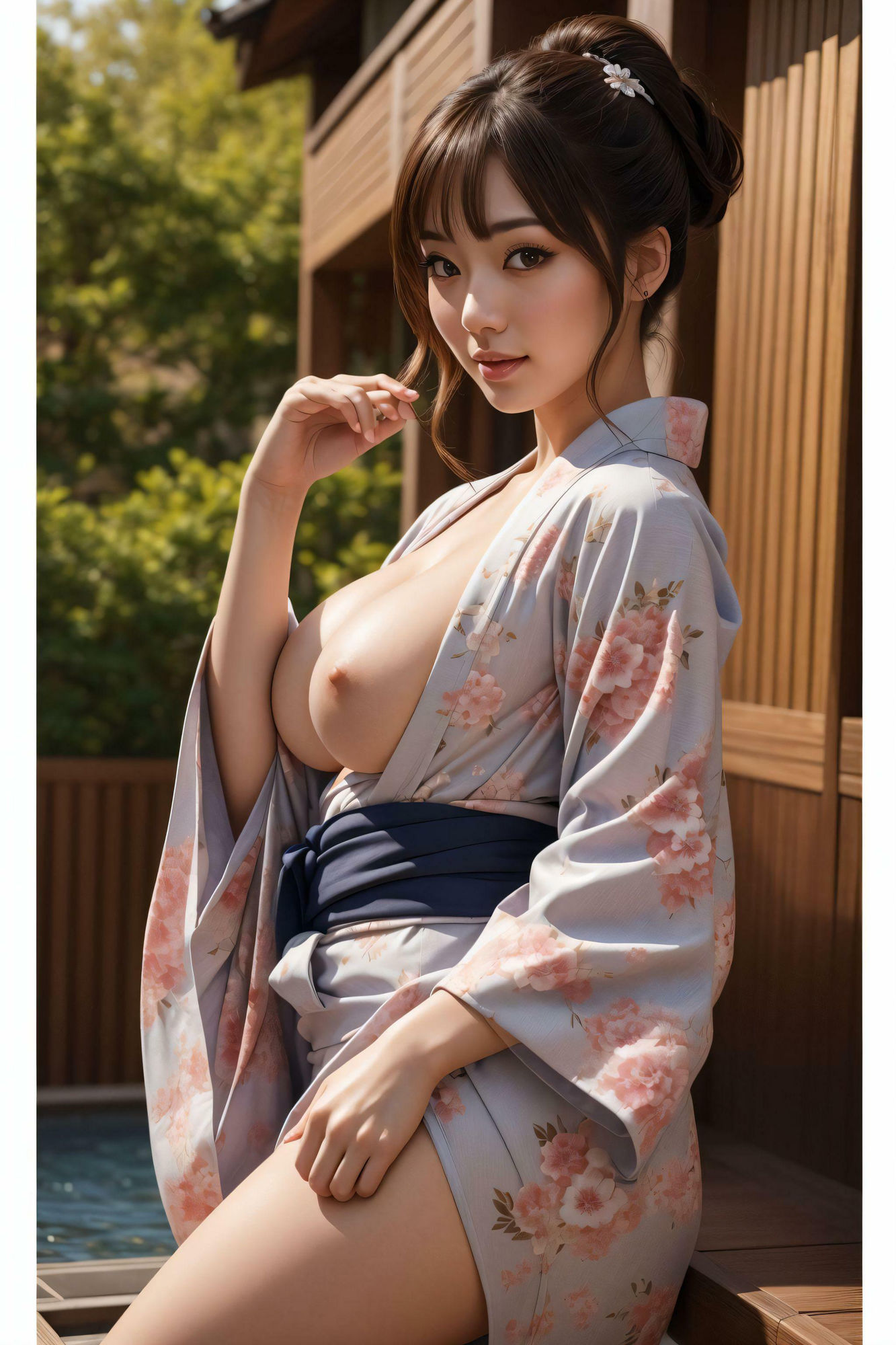 サンプル画像2:浴衣爆乳女将 のいる温泉(AIラヴ) [d_354721]