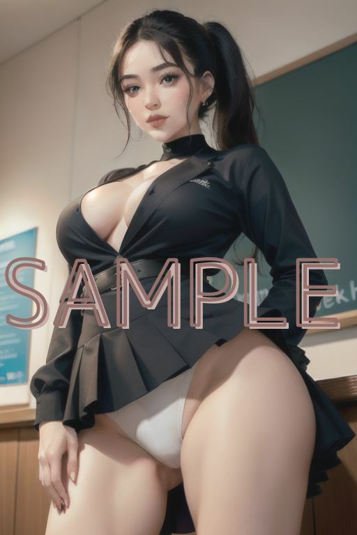 サンプル画像2:バレたらヤバい状況に興奮する変態痴女教師(蟹江西) [d_354762]